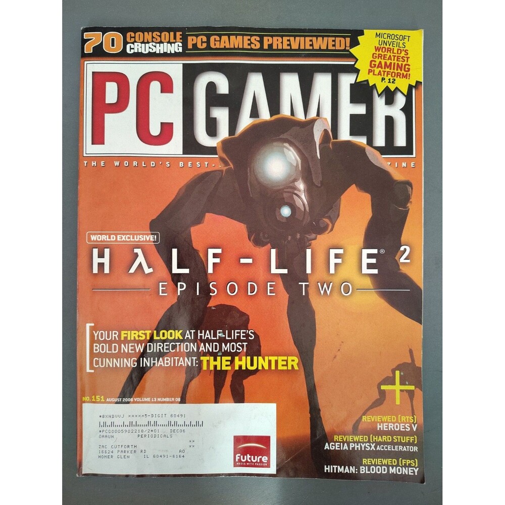 PC Gamer Video Game Magazine #151 August 2006 Vol 13 #8 - Half-Life 2